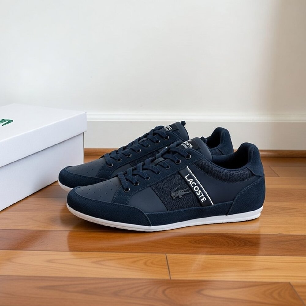 Lacoste Chaymon Suede Sneakers Men's Size 10.5 Dark Blue